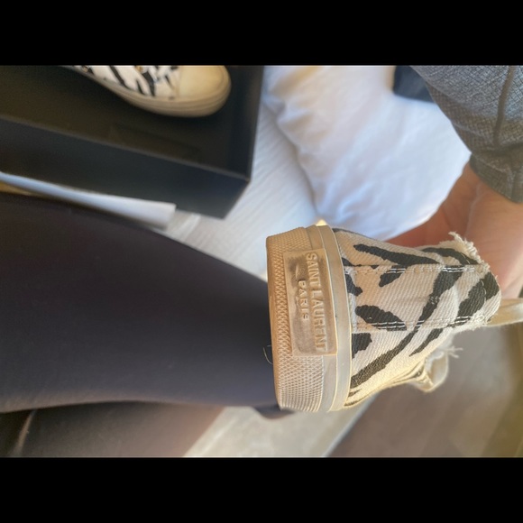 Saint Laurent Sneakers in canvas zebra print - Picture 8 of 14